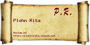 Plohn Rita névjegykártya